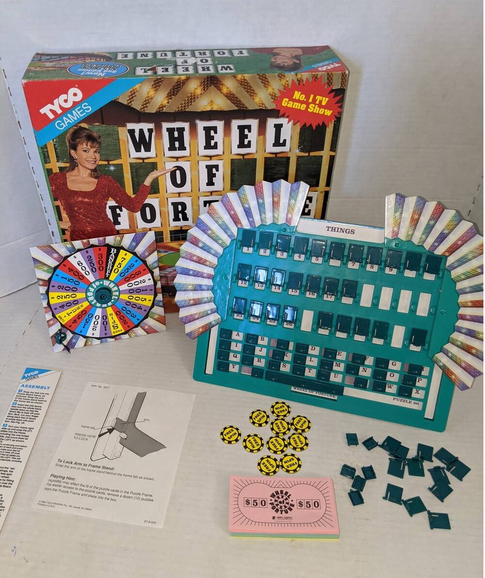 Vintage 1992 Wheel of Fortune Board Game Tyco Complete
